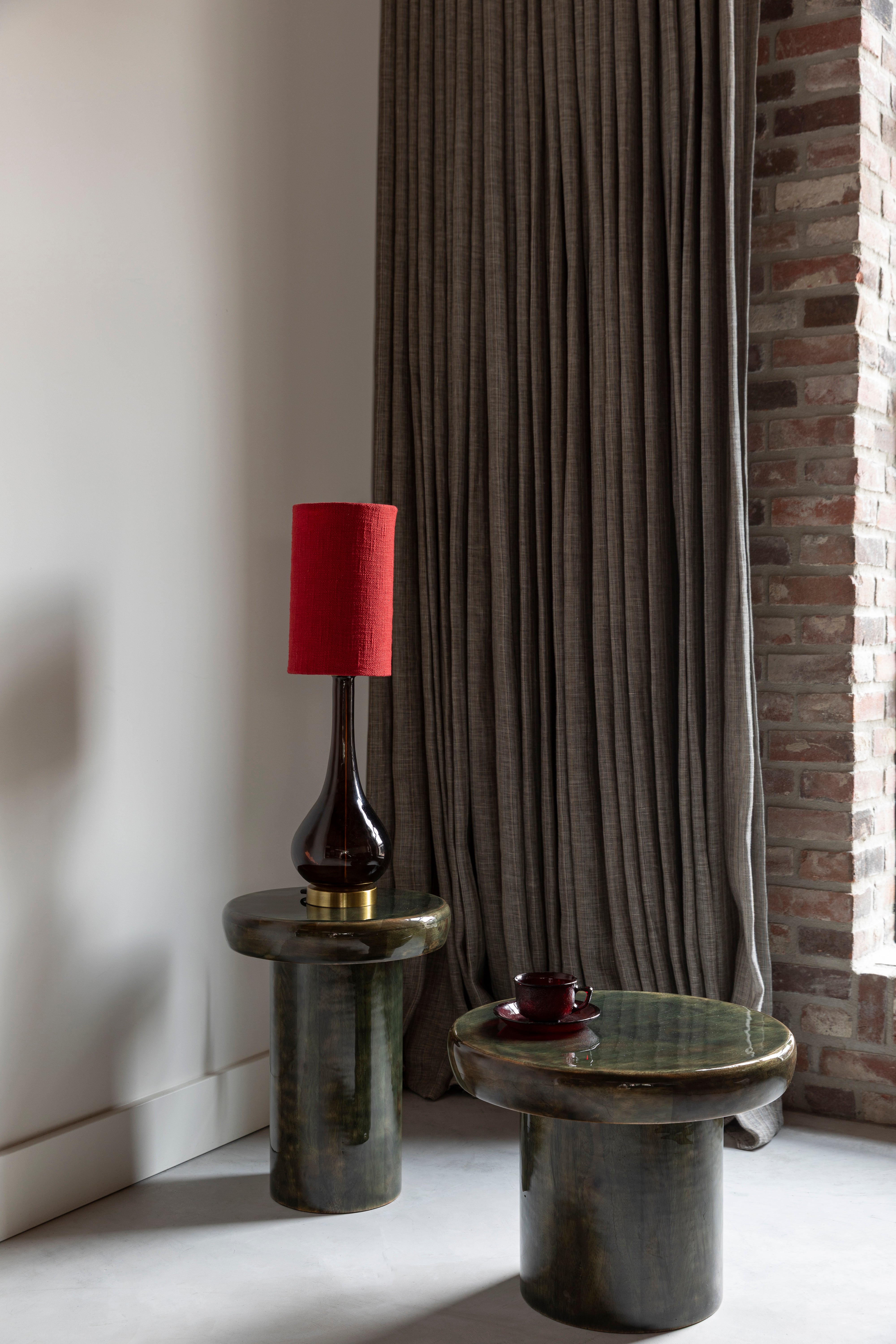Dutchbone Jules Blown Glass & Red Table Lamp